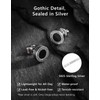 KRKC&CO Black Earrings Stud for Men, 925 Sterling Silver Hypoallergenic