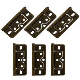 TOP-VIGOR 6Pcs Door Hinges Non-Mortise, 3 Inch No Noise Bifold Butt Cabinet Hinges for Cabinet Furniture Window Wardrobe, Bronze Tone