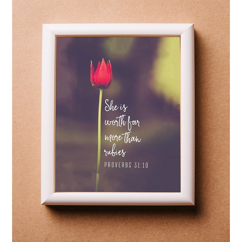 "She Is Worth More Than Rubies"- Proverbs 31:10 Bible Verse
