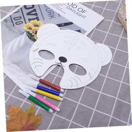 Vaguelly 15pcs Diy Paper Animal Masks Diy Mask Blank Tiger Set of Craft for Children Painting Toy