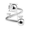 2 x Surgical Steel Twister Spiral Lip Earrings 1.2 mm