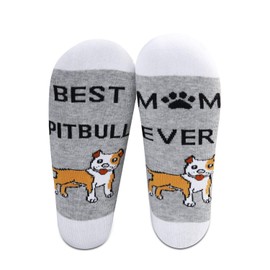 MBMSO 2 Pairs Pitbull Mom Socks Best Pitbull Mom Ever Pitbull Socks Funny Pitbull Owner Gifts (Best Pitbull Mom Ever)