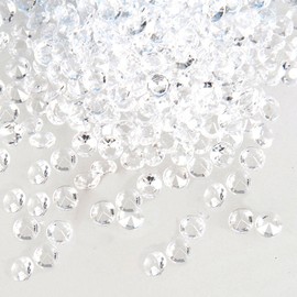 10mm Acrylic Crystal Diamond Confetti Table Scatters Clear Vase Fillers Gemstone (1000, Clear)