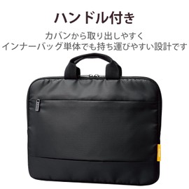 Elecom TB-MSP8IBHBK Surface ProX/8/9/10/11th Generation Case, PC Case, Lightweight, Inner Bag with Pocket, Handle, Black