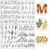 Flower Water Soluble Embroidery Patterns, 85 Pcs A-Z Alphabet Stick
