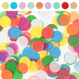 Confetti Large 6000 Pieces, Confetti Birthday Confetti Round, Confetti Decoration for Confetti Cannon Wedding, Confetti Paper for Table Decoration, Multicoloured Confetti 1.5 cm for Celebrations,