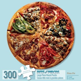 Bits and Pieces-Pizza Pie - 300 Piece Round Jigsaw Puzzle
