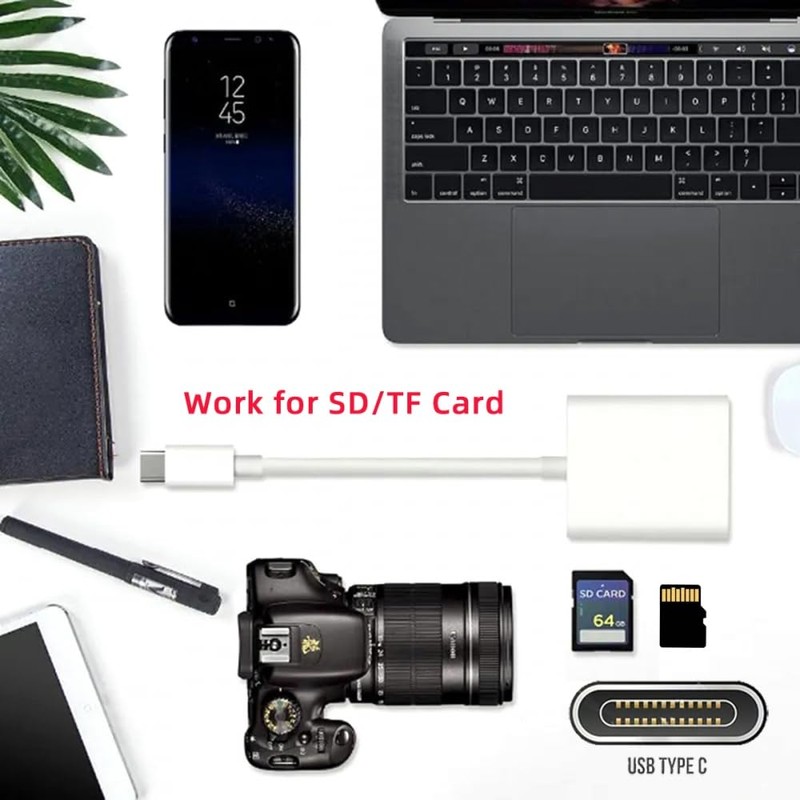 CY USB 2.0 Type C USB-C to TF Micro SD