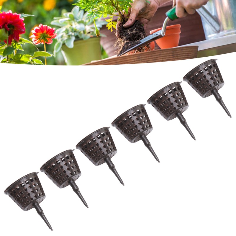 100PCS Plastic Fertilizer Mesh Basket with Lid Planting Fertilizer Net