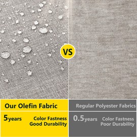 ZJEYEJZ Outdoor Chair Cushion Set, Thickened 24 x 24 x 5 Inch Patio Furniture Cushions, Waterproof & Fade Resistant Outdoor Seat Cushions with Ties for Chair Sofa Couch (Beige)