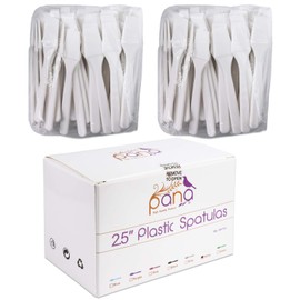 PANA 200pcs Cosmetic Make Up Disposable Plastic 2.5" Spatulas Skin Care Facial Cream Mask Spatula (WHITE-200 Pieces in a Box)
