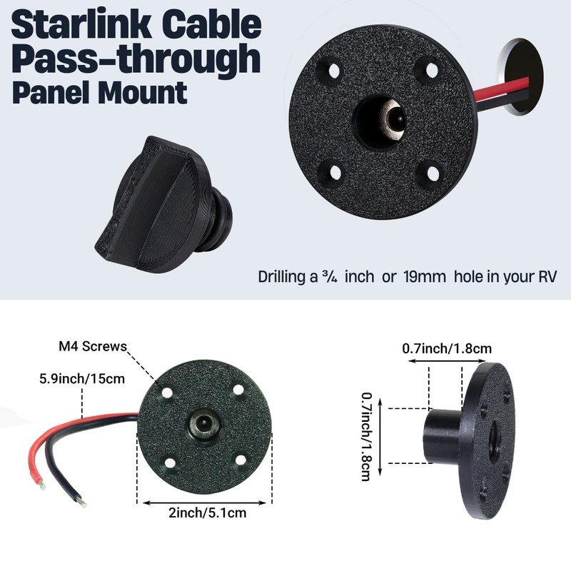 Lephchiryn RV DC Cable Panel Mount Compatible with Starlink mini,