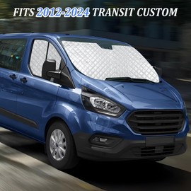 Auto Windschutzscheiben Abdeckung für Ford Transit Custom 2012-2024, 3 Stück Innen Auto Sonnenschutz Frontscheibenabdeckung, Front- & Seitenfenster Sonnenschutz mit Saugnäpfen