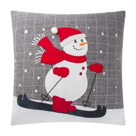 OiseauVoler Funda de cojín de Navidad, diseño de muñeco de nieve, decoración para sofá, cama, hogar, 18 x 18 pulgadas