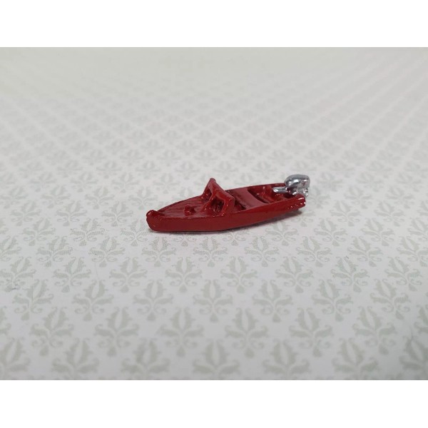Island Crafts Dollhouse Tiny Speed Boat Toy Red 1:12 Scale