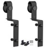 ZEKOO Sliding Barn Door Single Track Bypass Hardware Black Steel