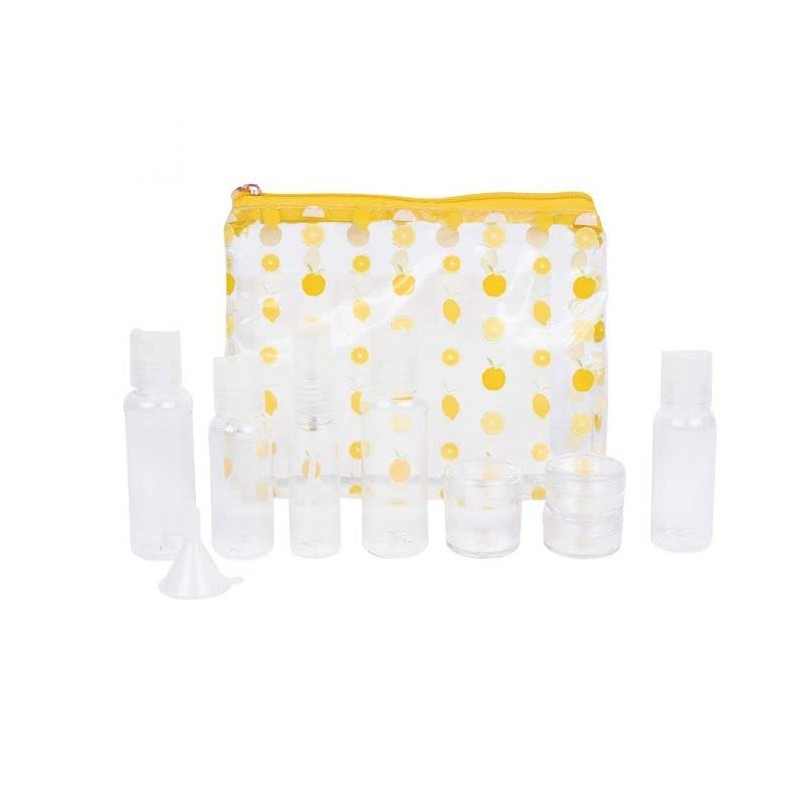 MIAMICA Lemon Women's TSA Compliant Travel Bottles and Toiletry Bag
