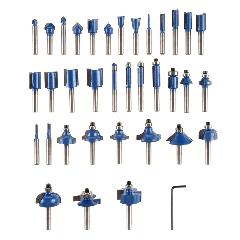 Router Bit Set- 35 Piece Kit with ¼” Shank and