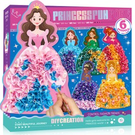 Vinkp Princesses Poke-Art Crafts Kit for Kids, Arts and Crafts for Kids Ages 4-8, Poke Kit with with 6 Princesses and 1 Star, Mess-Free for Girls & Boys, Craft Gift for Girls Ages 4, 5, 6, 7, 8+