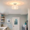 Brushed Nickel Semi Flush Mount Ceiling Light, Antique Ceiling Light
