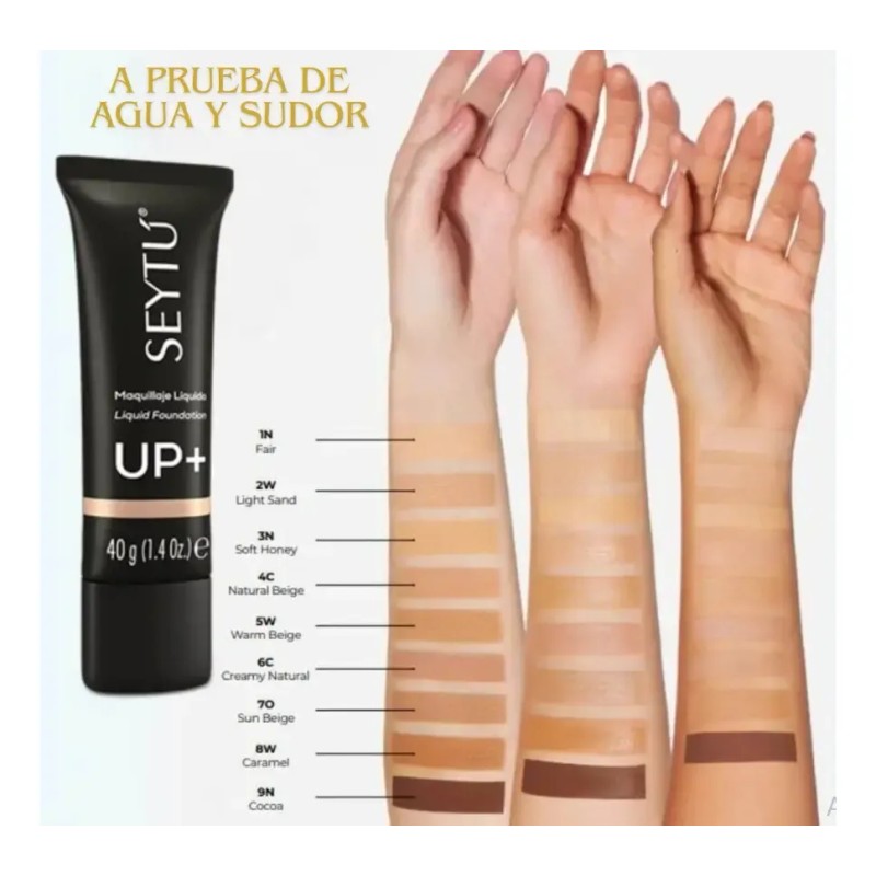 Maquillaje Seytú Up+ Líquido Fps15 Resistencia Agua Y Sudor