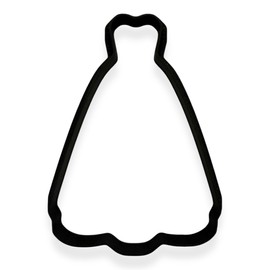 Wedding Dress Cookie Cutter with Easy Push Design (4 inch)