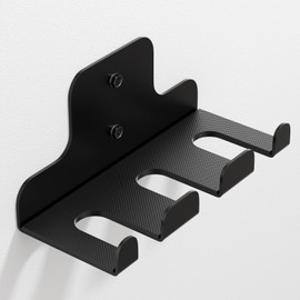 XZHXFX Barbell Holder,Garage Gym Bar Wall Rack with 3 Bar Holders for Hanging Olympic Barbells, Curl Bars, Chains,Resistance Band,and ect,Holds Under 33mm Bar Size(Black)