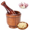 Wooden Grinding Bowl Household Kitchen Manual Garlic Ginger Spices Mortar
