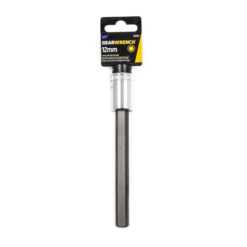 GEARWRENCH 1/2" Drive Long Length Hex Bit Socket, 12mm -