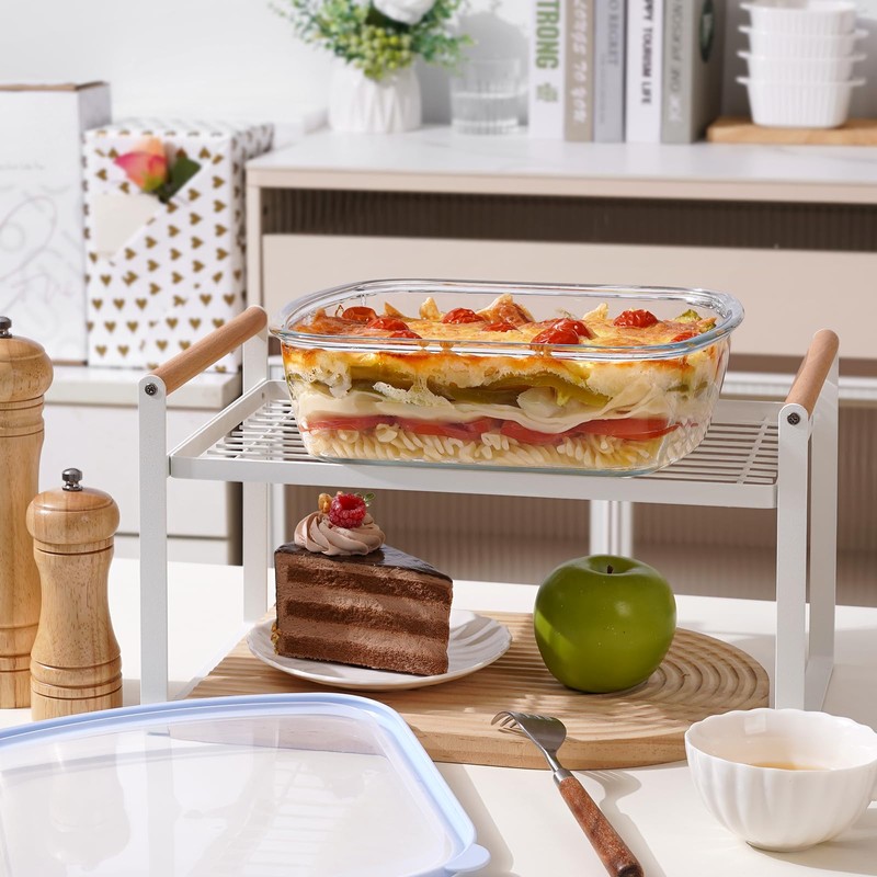 NUTRIUPS Glass Baking Dish with BPA Free Lids, Square Baking