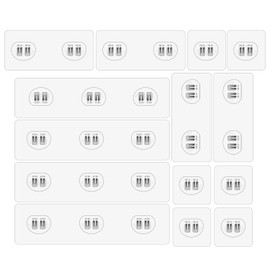 14pcs Shower Caddy Adhesive Replacement, 3 Styles Waterproof Shower Adhesive Strips Sticker Hooks No Drilling Wall Mount for Bathroom Kitchen Racks Organizers