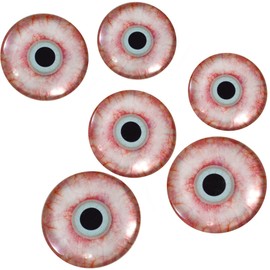 Megan's Beaded Designs Blooshot Zombie Glass Eyes Bundle in White and Light Blue 6mm to 30mm Jewelry Cabochons Art Dragon Equine Taxidermy Domed (Small: 6mm, 8mm, 10mm)