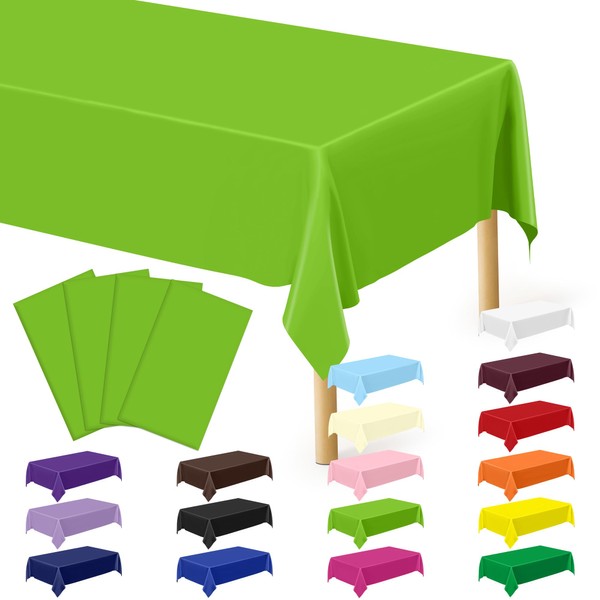 QZYL 4 PCS Plastic Tablecloth, 54 x 108 Inches Waterproof