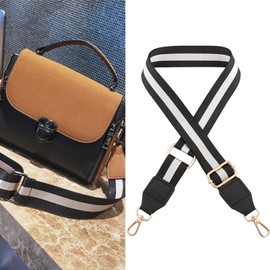 [BetterJonny] 2 Pcs Shoulder Bag Replacement Belt, Polyester Cotton + Leather Wide Cloth Replacement Belt Length Adjustable Handbag Messenger Bag Canvas Shoulder Strap for Women Crossbody Strap,