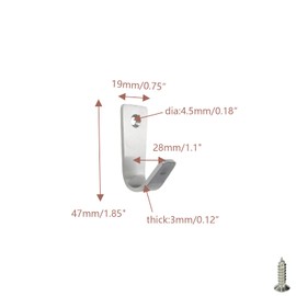 Savagrow 6pcs Single Hole Wall Mounted J-Type Clothes Hook Small Hooks for Hanging Cup,Coat,Hat,Bag,Towels with Screw, Silver