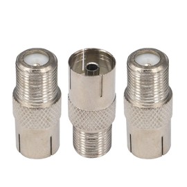 3 Pack TV Male Aerial Coaxial Cable Adaptor to PAL Female 9.5mm TV Satellite Antenna RF Coax Adapter Connector (M-F)