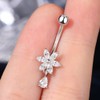 OUFER 14G Dangle Belly Button Piercing Real 925 Silver 10