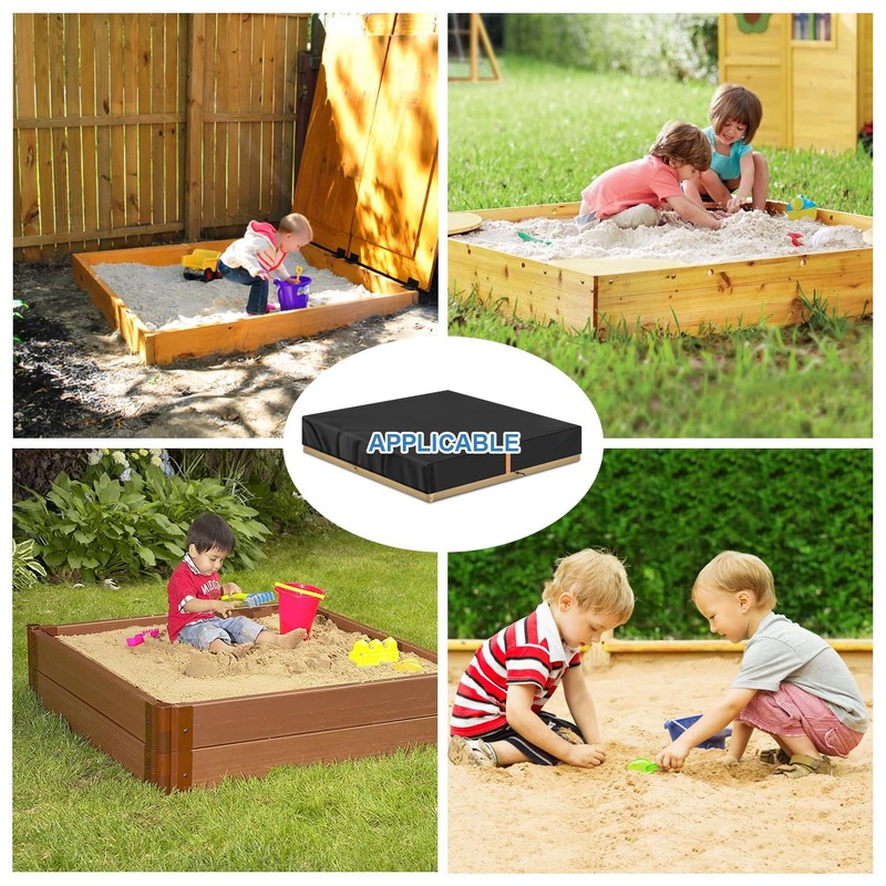 VANSHEIM Sandbox Cover Square Waterproof Sand Pit Cover with Drawstring