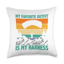 My Favorite Outfit Is My Harness Skydiving Paragliding Sport Throw Pillow