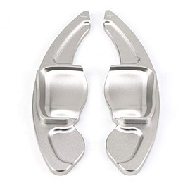 HIBEYO DSG Shift Paddle Extension Shift Paddle Aluminium Silver for VW Golf 6 Passat cc Golf 5 MK5 MK6 Tiguan Jetta GTI R20 R36 Scirocco EOS Steering Wheel Rocker Decoration Replacement
