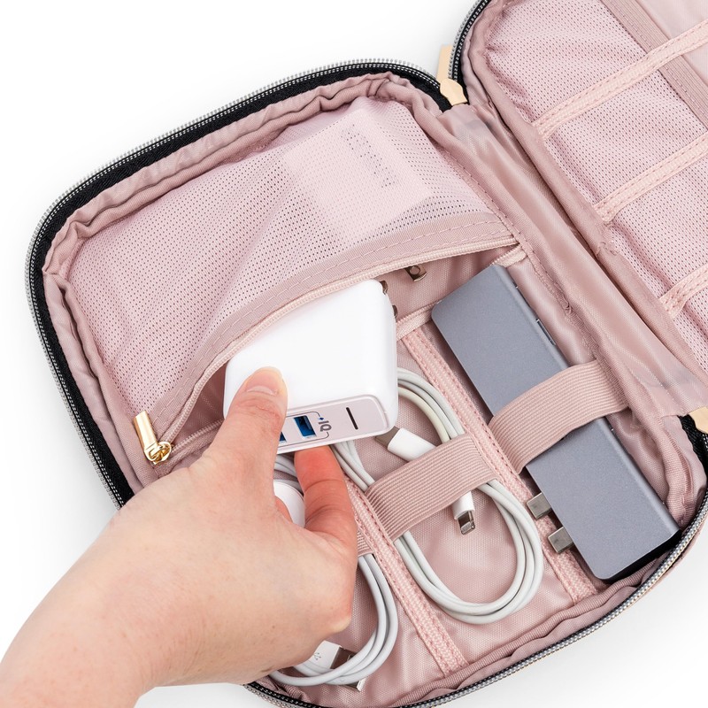 Pavilia Tech Organizer Case - Cable & Charger Storage, Travel