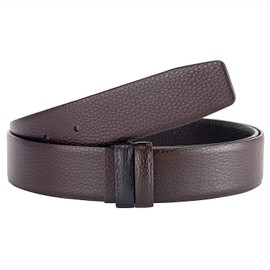 Vatee's Men/Women Reversible Genuine Leather Without Buckle Replacemen Belt Strap 1.34"(34mm) Wide 47"(120cm) Long Coffee & Black