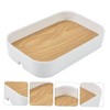 FOMIYES Sturdy Wood Grain Desktop Box Foldable Storage Cube for