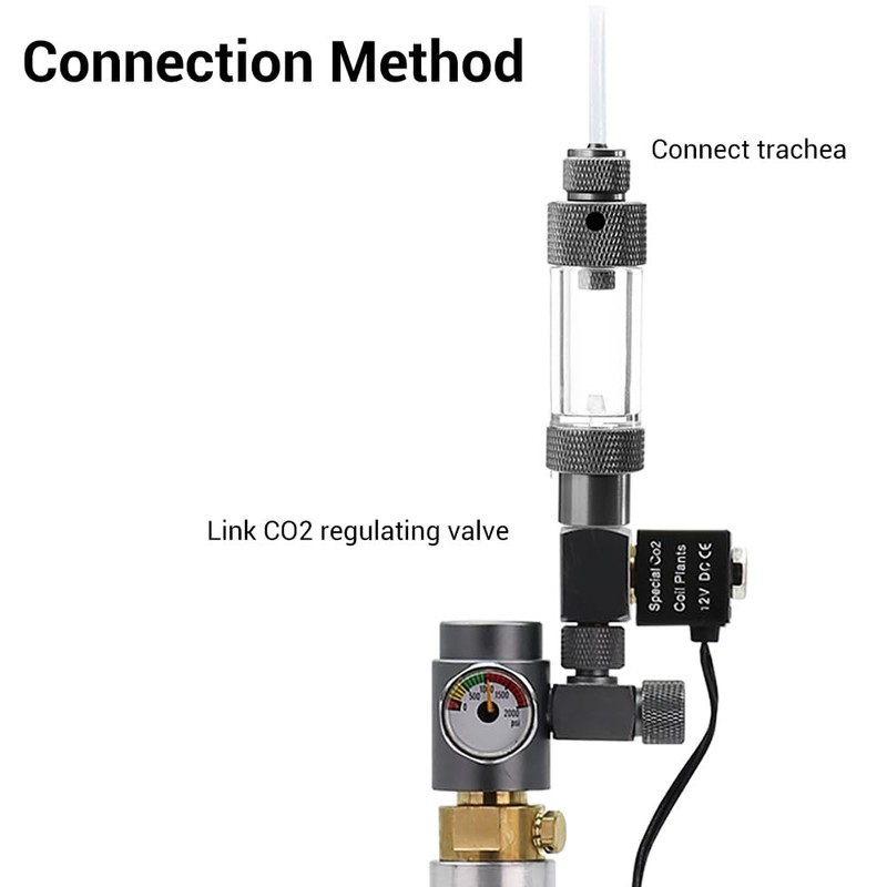 MiOYOOW CO2 Bubble Counter with Check Valve, Single Head Carbon
