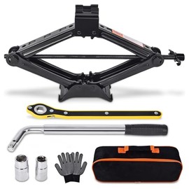 Genérico Gato Hidráulico Plegable para Auto 2 Toneladas - Kit de Gato Portátil con Llave de Tuercas, Kit de Reparación de Emergencia para SUV, RV y Camionetas