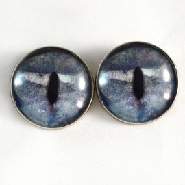 Shark Sew On Glass Eyes 30mm Buttons with Loop for Crocheted Doll Stuffed Animal Soft Sculptures or Jewelry Making Crafts - Set of 2