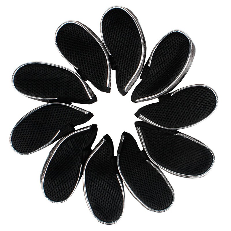 Andux Mesh Golf Iron Club Head Covers with Clear Window