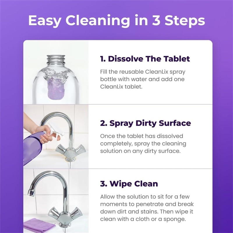 Oueet Nuroclean Spray, All-Purpose Cleaning Spray with Concentrated Cleaning Tablets,
