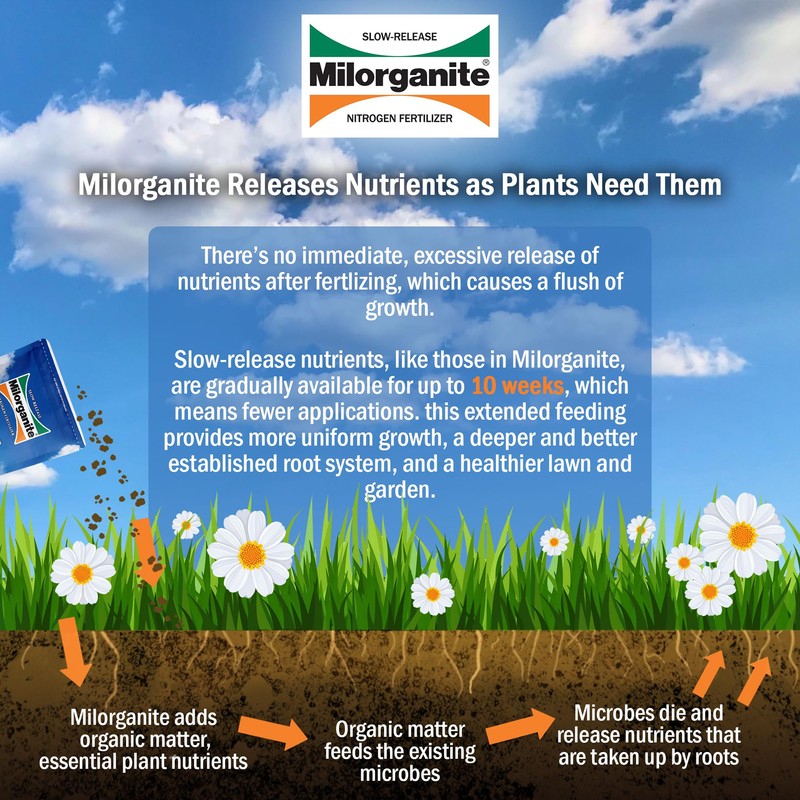 Milorganite All-Purpose Eco-Friendly Slow-Release Nitrogen 6-4-0 Fertilizer, 5 Pound Bag