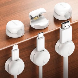 Lamicall Organizador de Cable 6Piezas- Compacto Tamaño 1s Bloqueo Sujetador de Cables, Cable Mman...